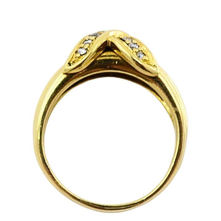 Tiffany and Co. 18K Gold  Diamond  "X"  Ring