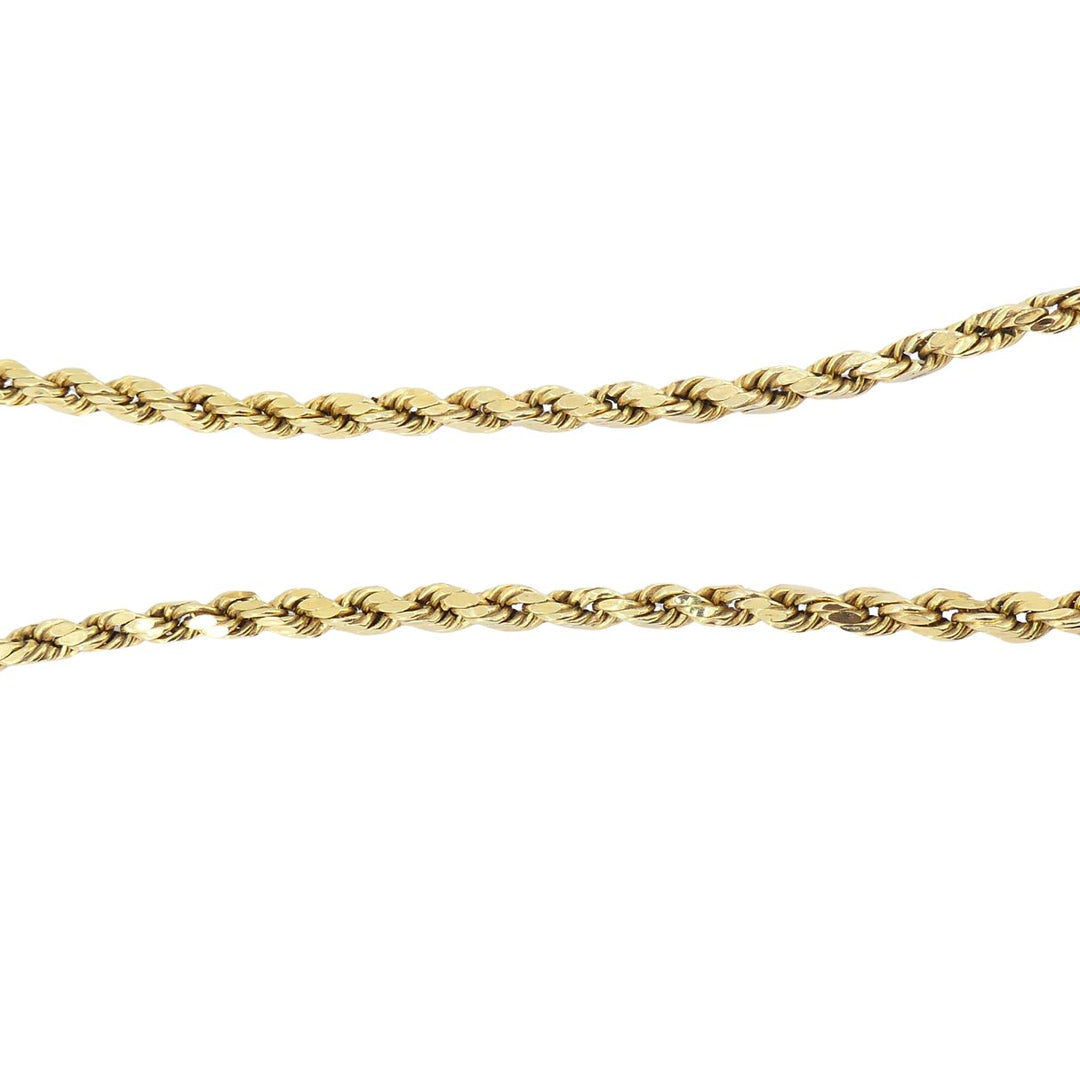 Vintage Libra 14k Gold Pendant Rope Chain Necklace