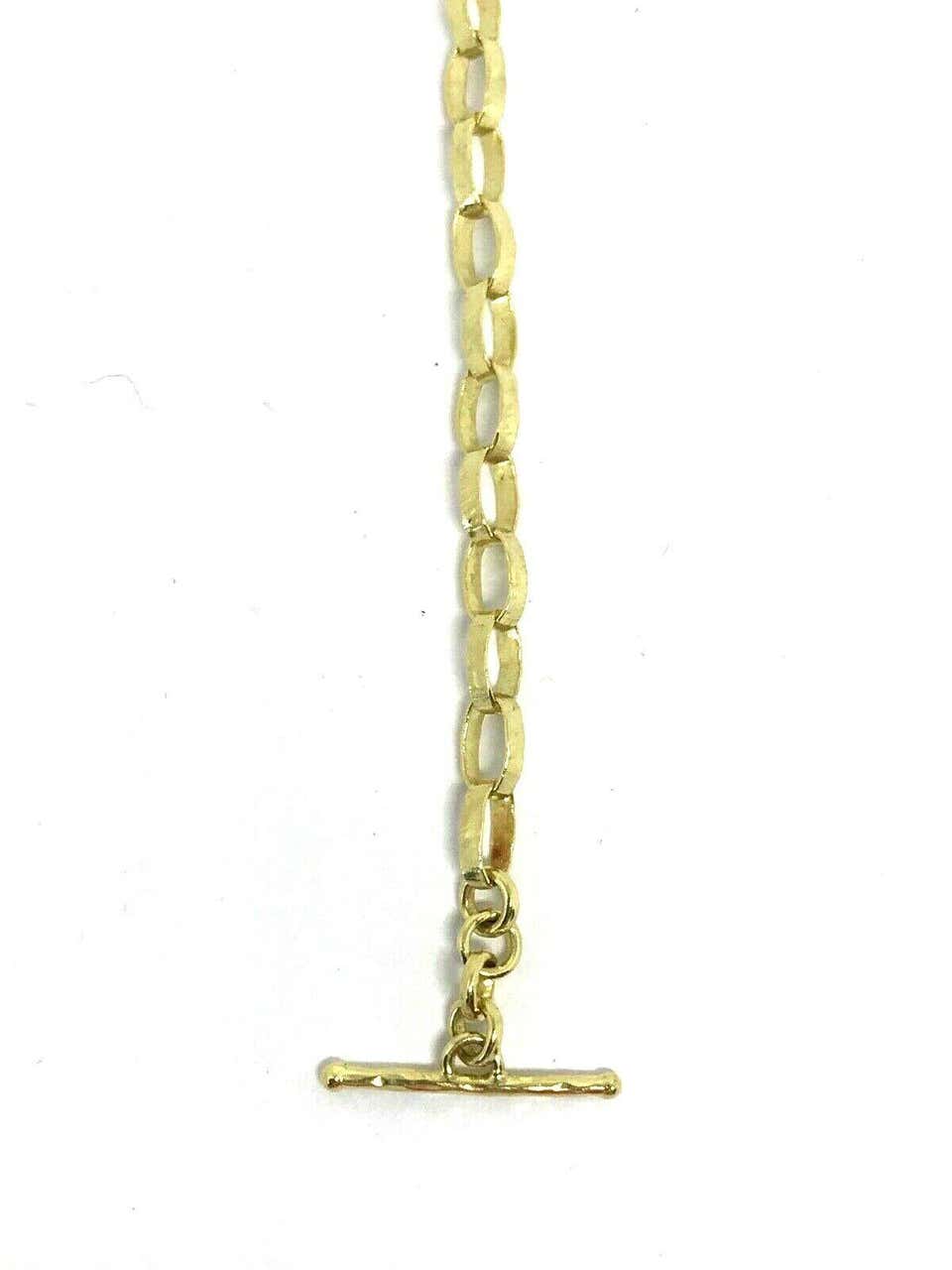 Artisan Yellow Gold Diamond Ball Pendant Lariat Necklace