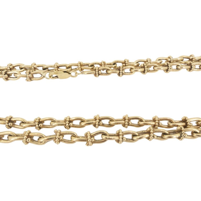 Vintage 14k Gold Nautical Chain Necklace Mariner Link Design