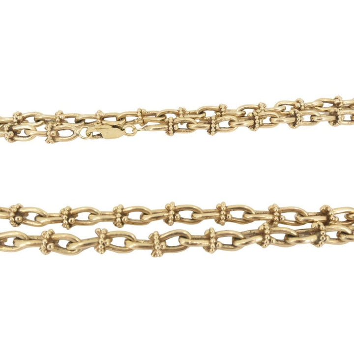 Vintage 14k Gold Nautical Chain Necklace Mariner Link Design