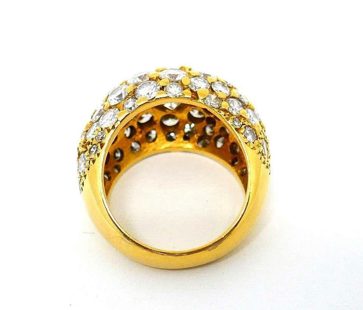 Vintage Yellow Gold Diamond Cocktail Dome Ring