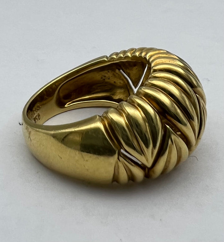 Tiffany & Co. 18k Gold Ring Ribbed Design