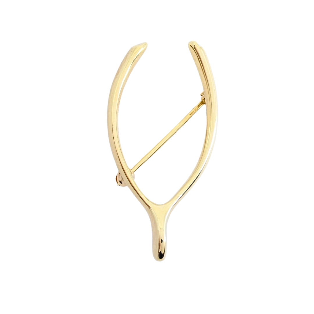 Tiffany & Co. 14k Yellow Gold Wishbone Brooch Pin