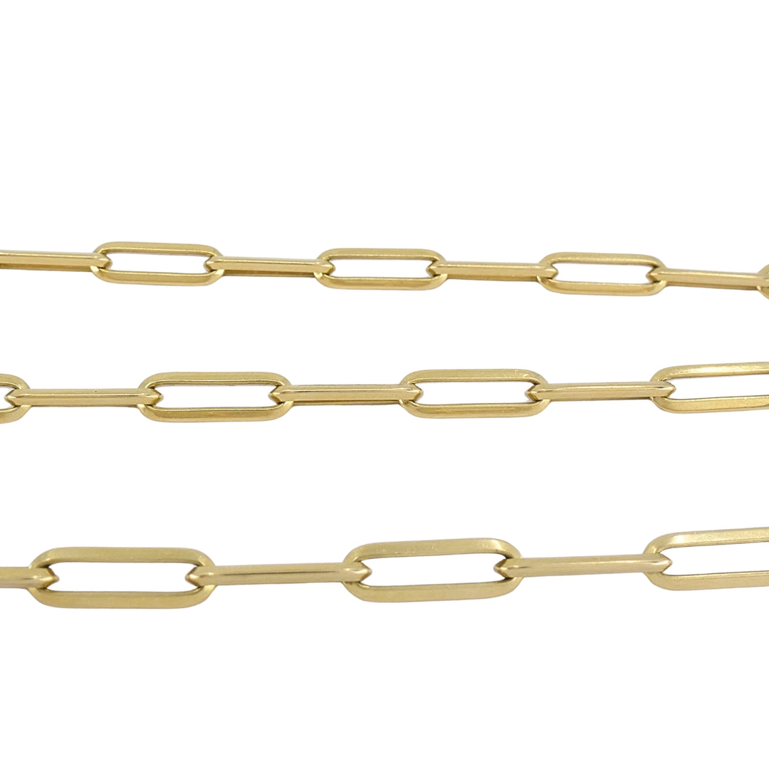 18k Gold Paperclip Chain Necklace, Italy