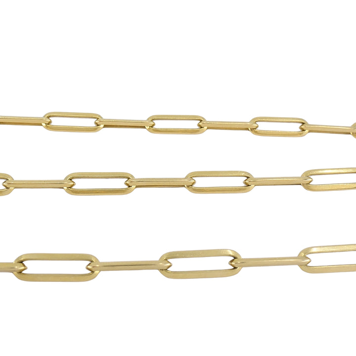 18k Gold Paperclip Chain Necklace, Italy