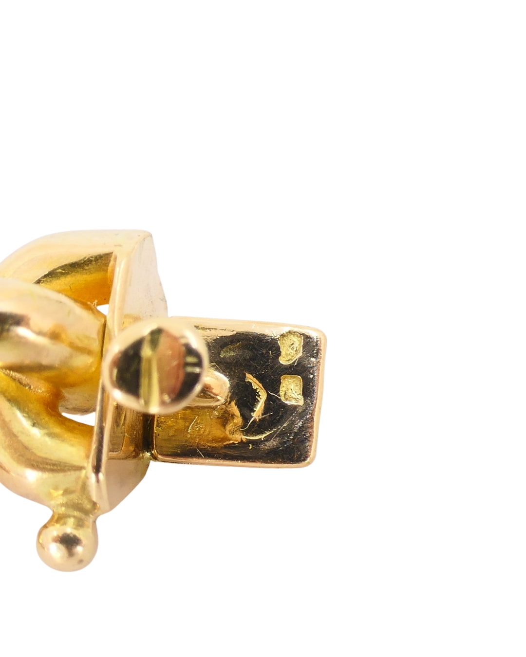 Vintage French 18k Rose Gold Chain Bracelet Rectangular Link