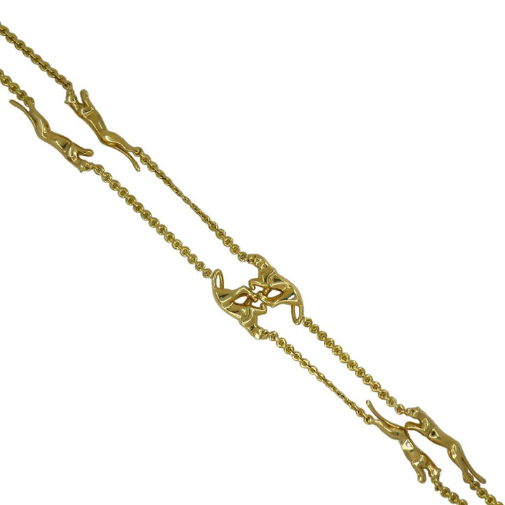 Cartier 18k Gold Panthere 6 Motif Chain Necklace