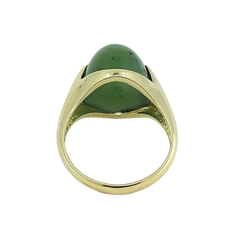 Vintage Green Jade Ring 14k Gold