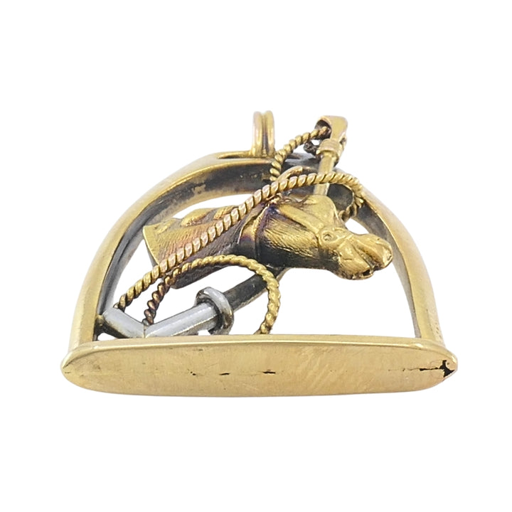 Vintage 14k Gold Horse Head Pendant Equestrian Jewelry