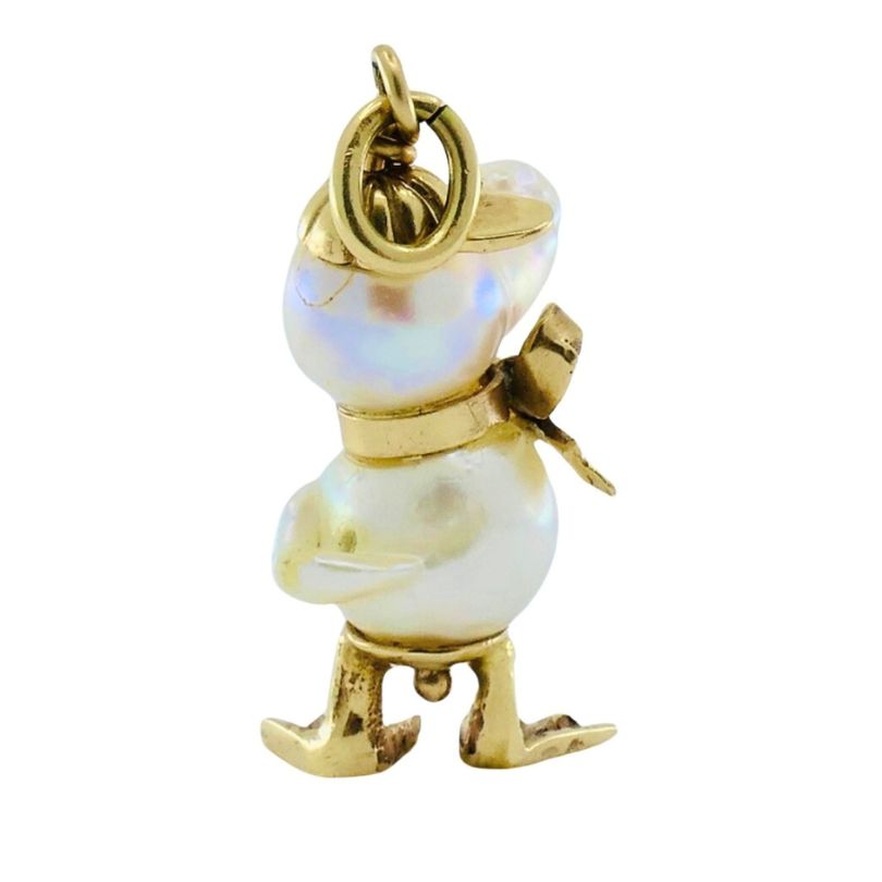 Pearl Charm Vintage 10k Gold Duckling