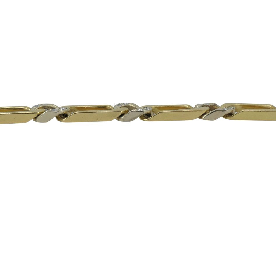 Vintage Van Cleef & Arpels 18k Two-tone Gold Diamond link Bracelet