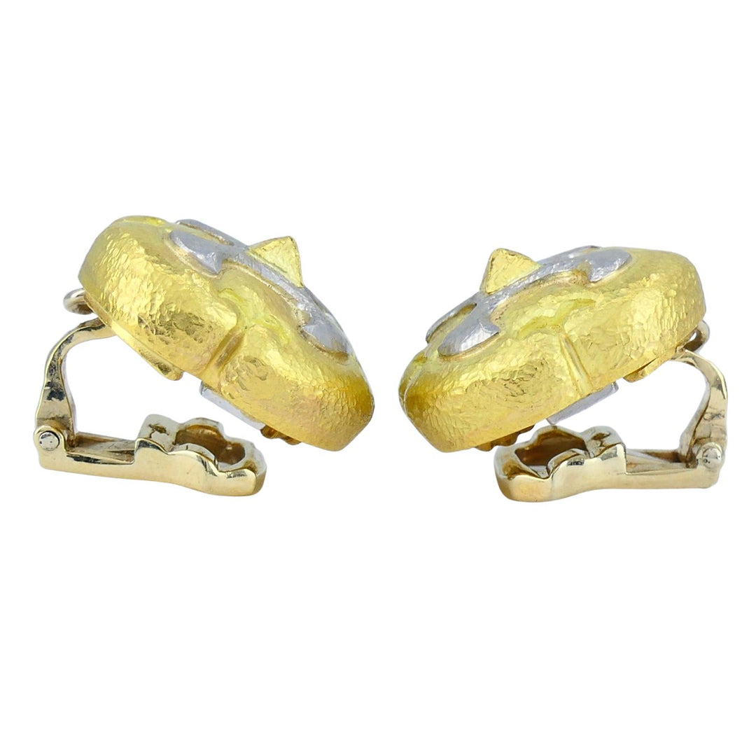 Vintage Trent 18k Gold Platinum Clip-on Earrings