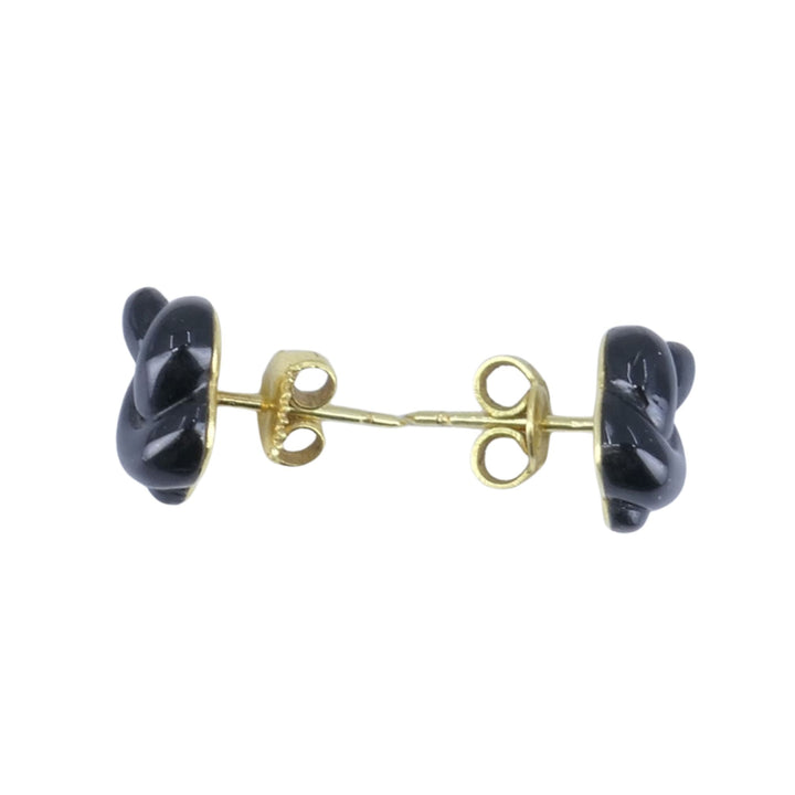 Tiffany & Co. Angela Cummings 1979 18k Gold Black Onyx Knot Vintage Earrings