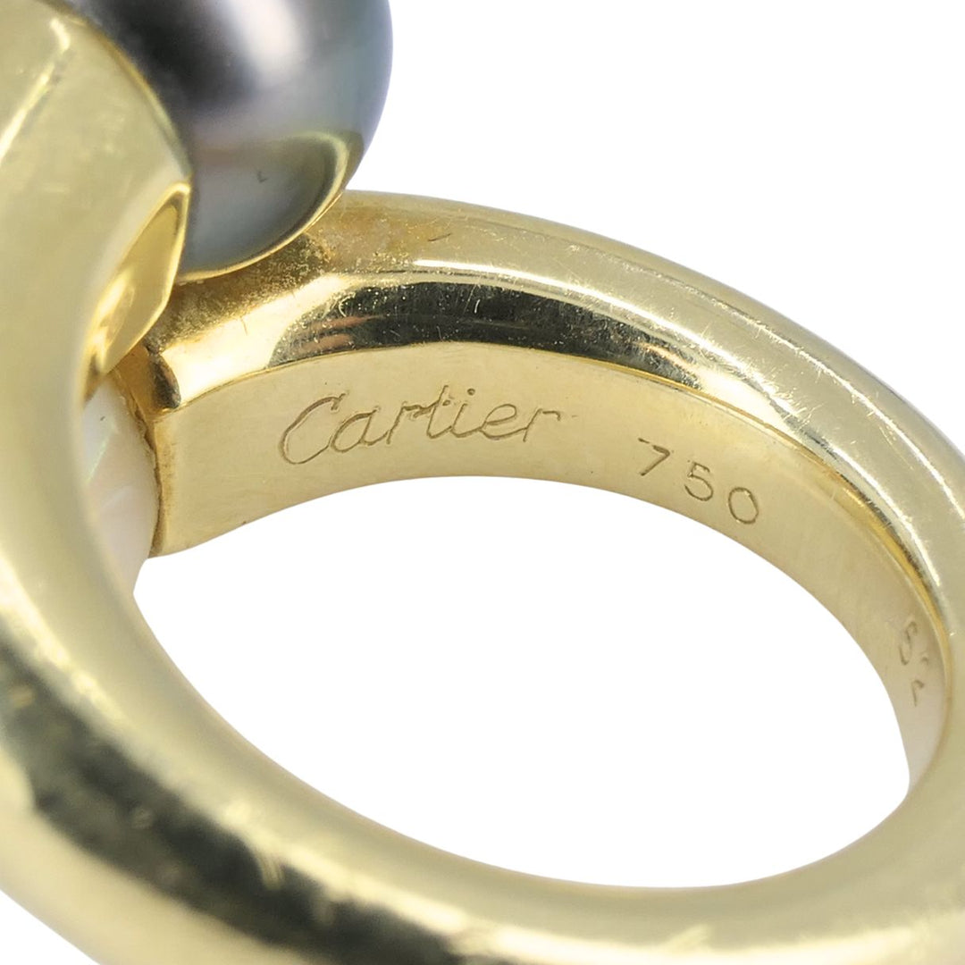 Vintage Cartier Toi et Moi 18k Gold Pearl Bypass Ring