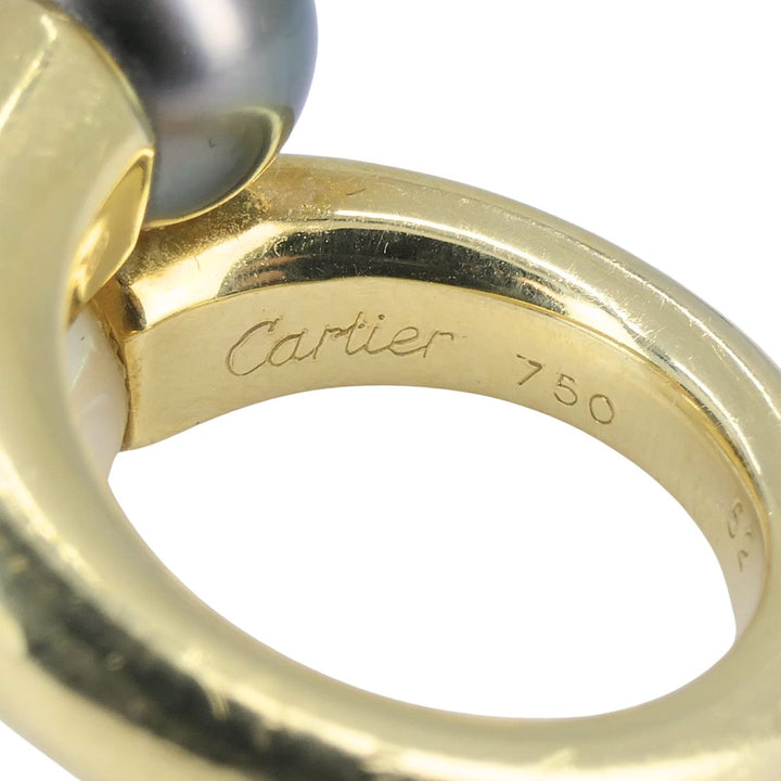 Vintage Cartier Toi et Moi 18k Gold Pearl Bypass Ring