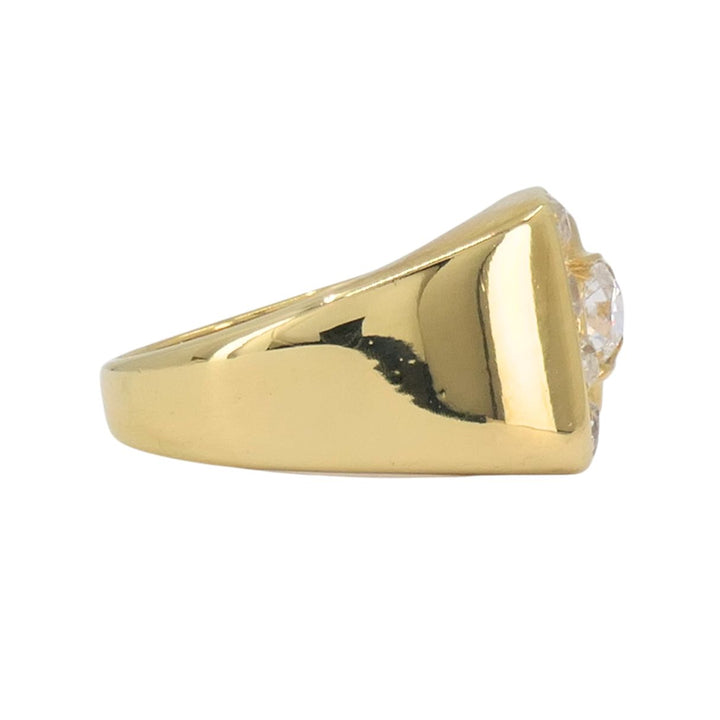 Vintage GRANAT 18k Yellow Gold Diamond Buckle Ring, 1950s
