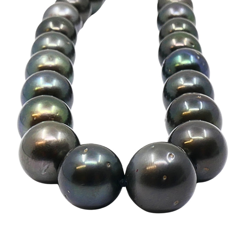 Tahitian Pearl Strand Necklace 14k Gold Clasp
