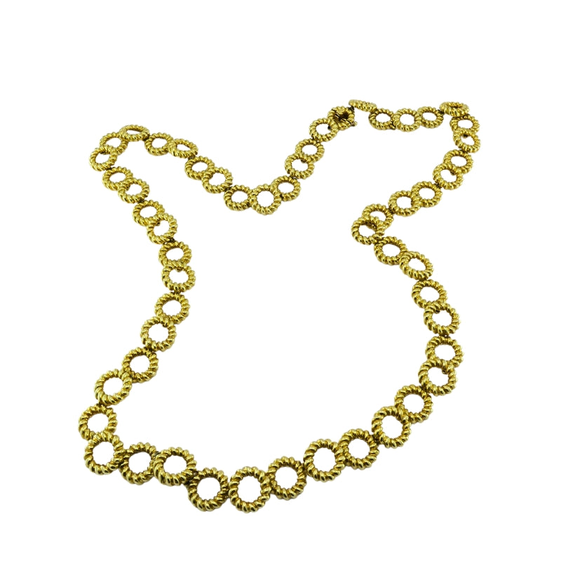 Flato 18K Gold Open Circle Link Necklace, 1960s