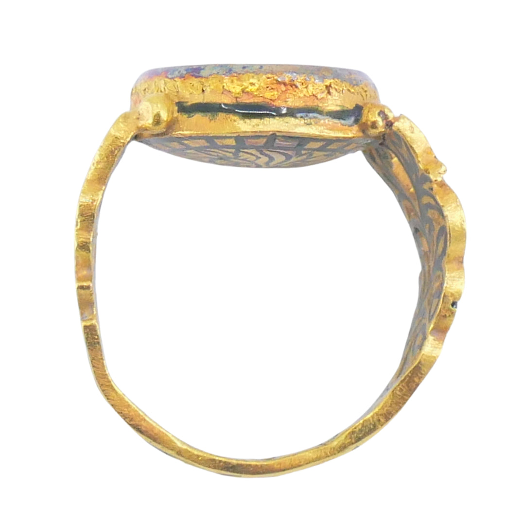 Sliced Rose Cut Diamond Ring 22k Gold Ring with Diamond Fred Leighton Victorian