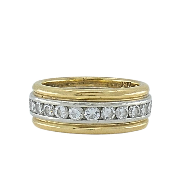 Cartier 18k Gold Platinum Diamond Band Ring