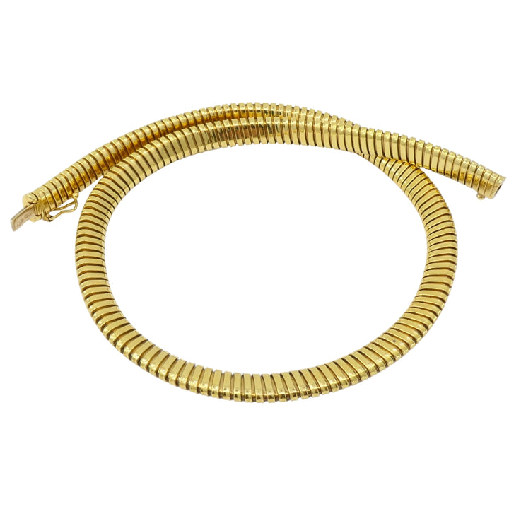 Vintage Tubogas Necklace 18k Gold Estate Jewelry