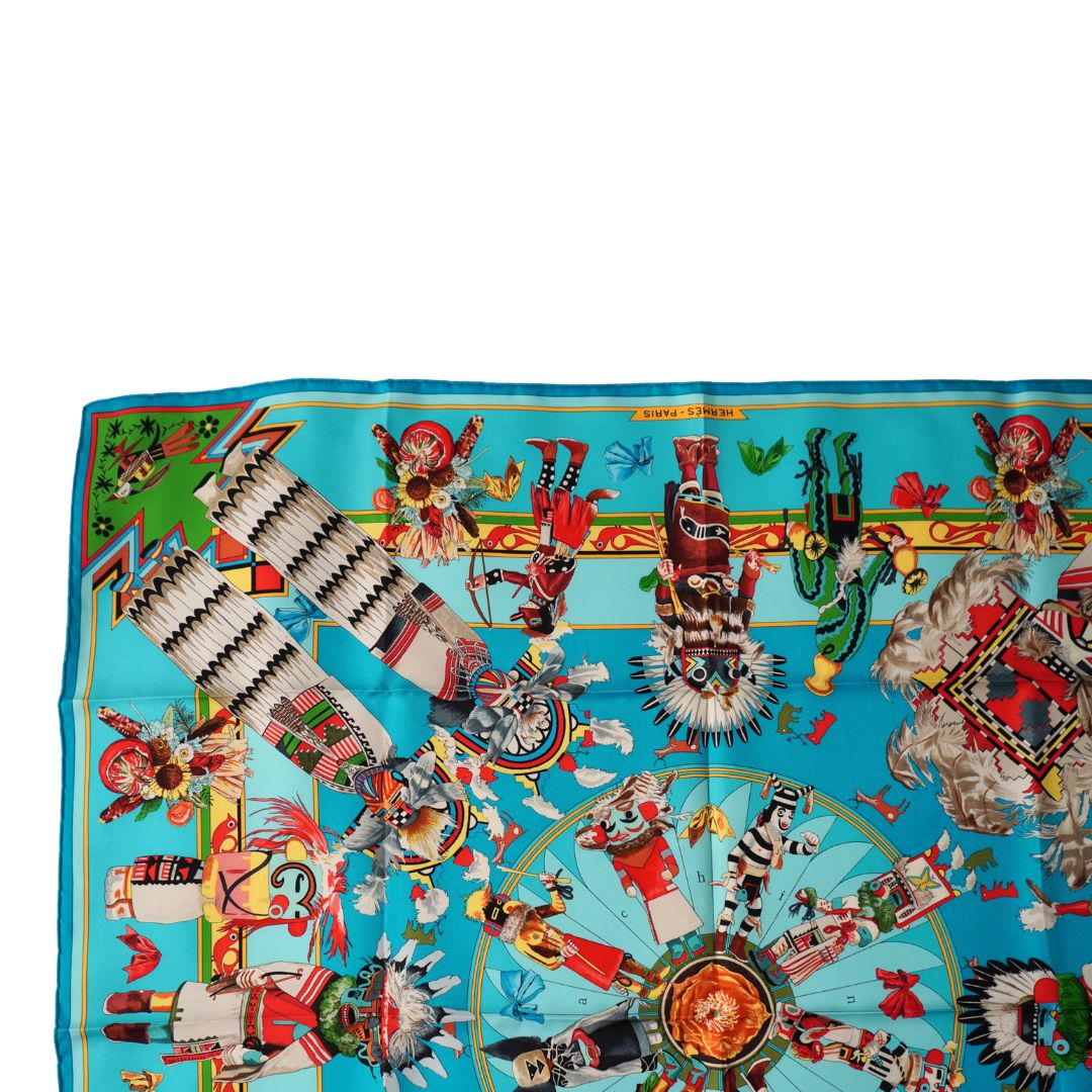 Hermès Paris 'Kachinas' Silk Scarf by Kermit Oliver