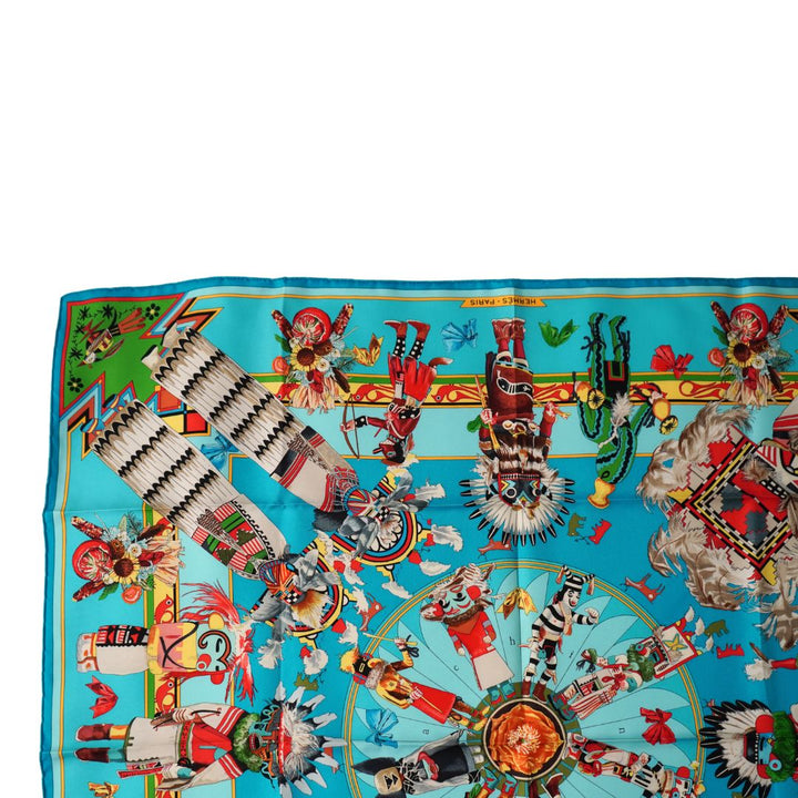 Hermès Paris 'Kachinas' Silk Scarf by Kermit Oliver