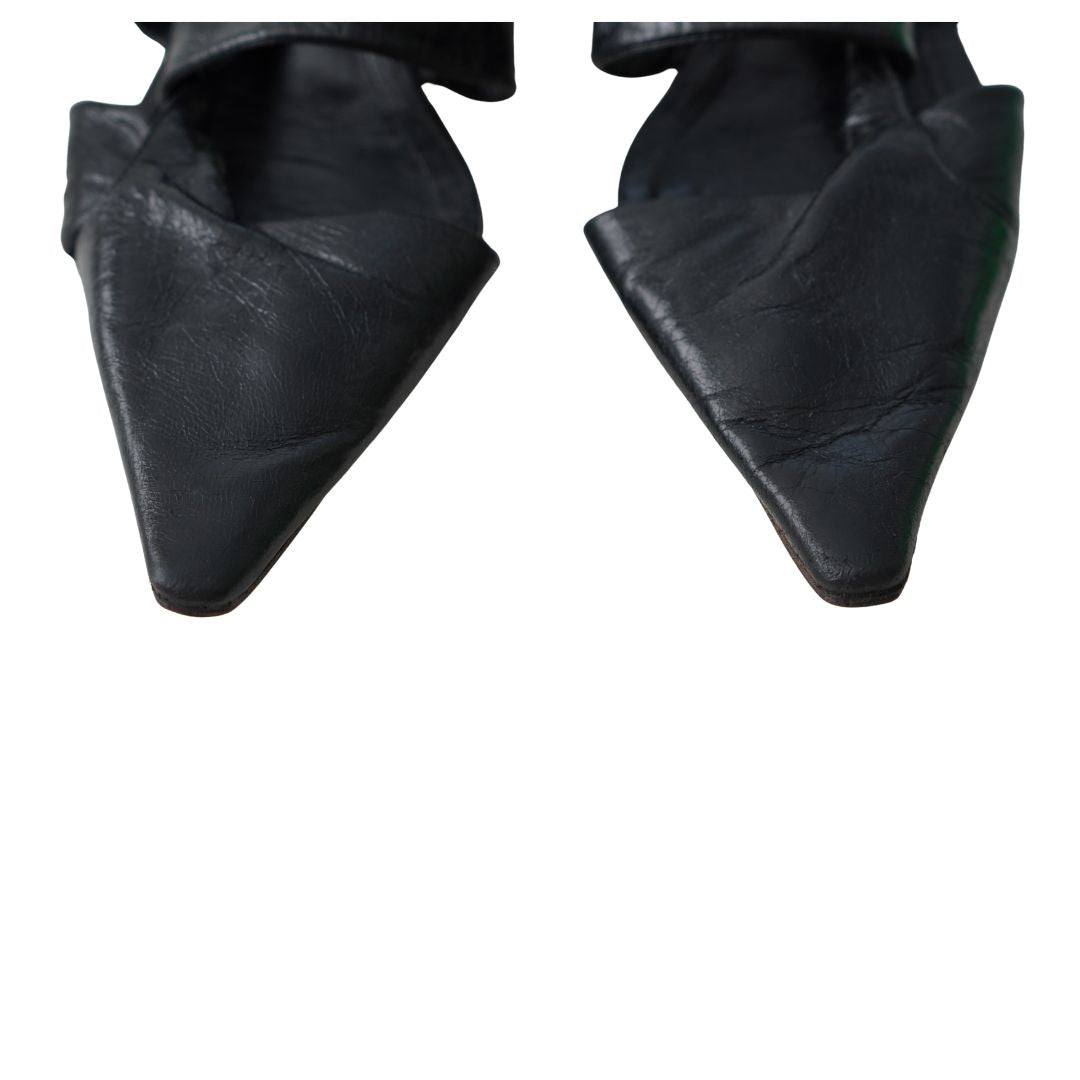 Bottega Veneta Black Nappa Leather Strappy Sandals 39