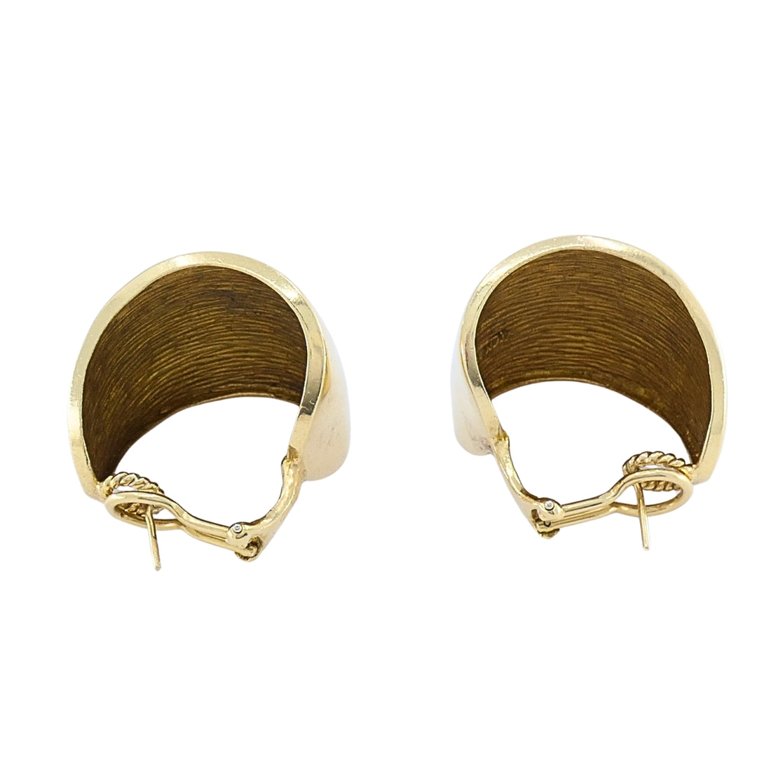 Vintage 14k Gold Sculptural Hoop Earrings