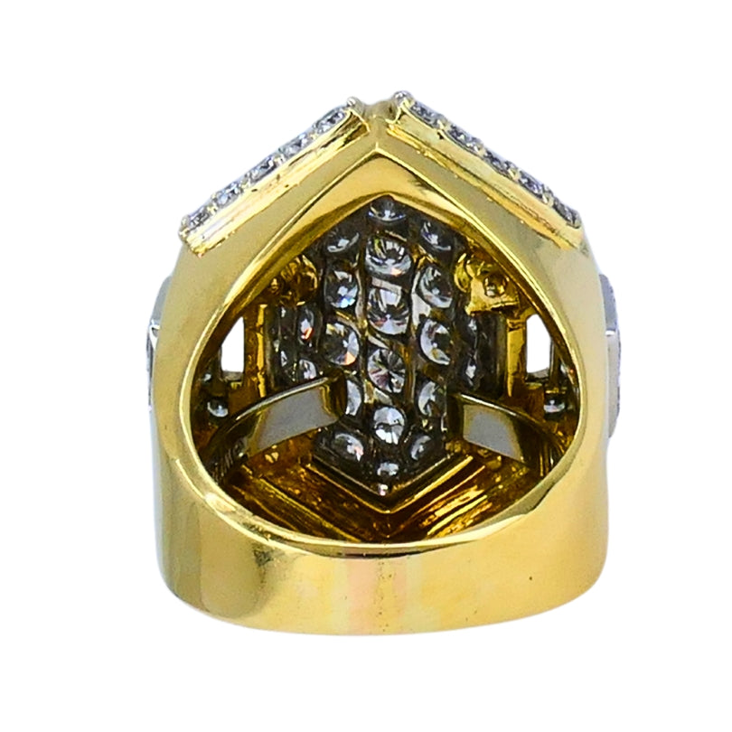 Vintage David Webb 18k Gold Platinum Diamond Ring