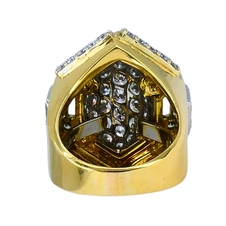 Vintage David Webb 18k Gold Platinum Diamond Ring