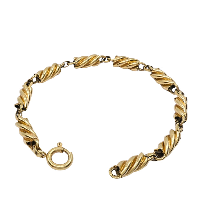 Vintage 18k Gold Twisted Rope Link Bracelet