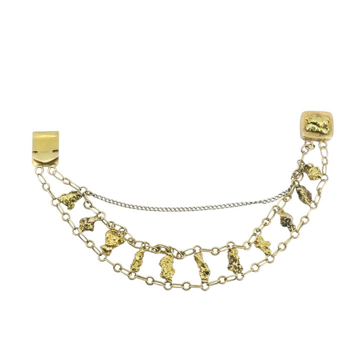 Vintage 22k Yellow Gold Nugget Link Bracelet, Circa 1970s
