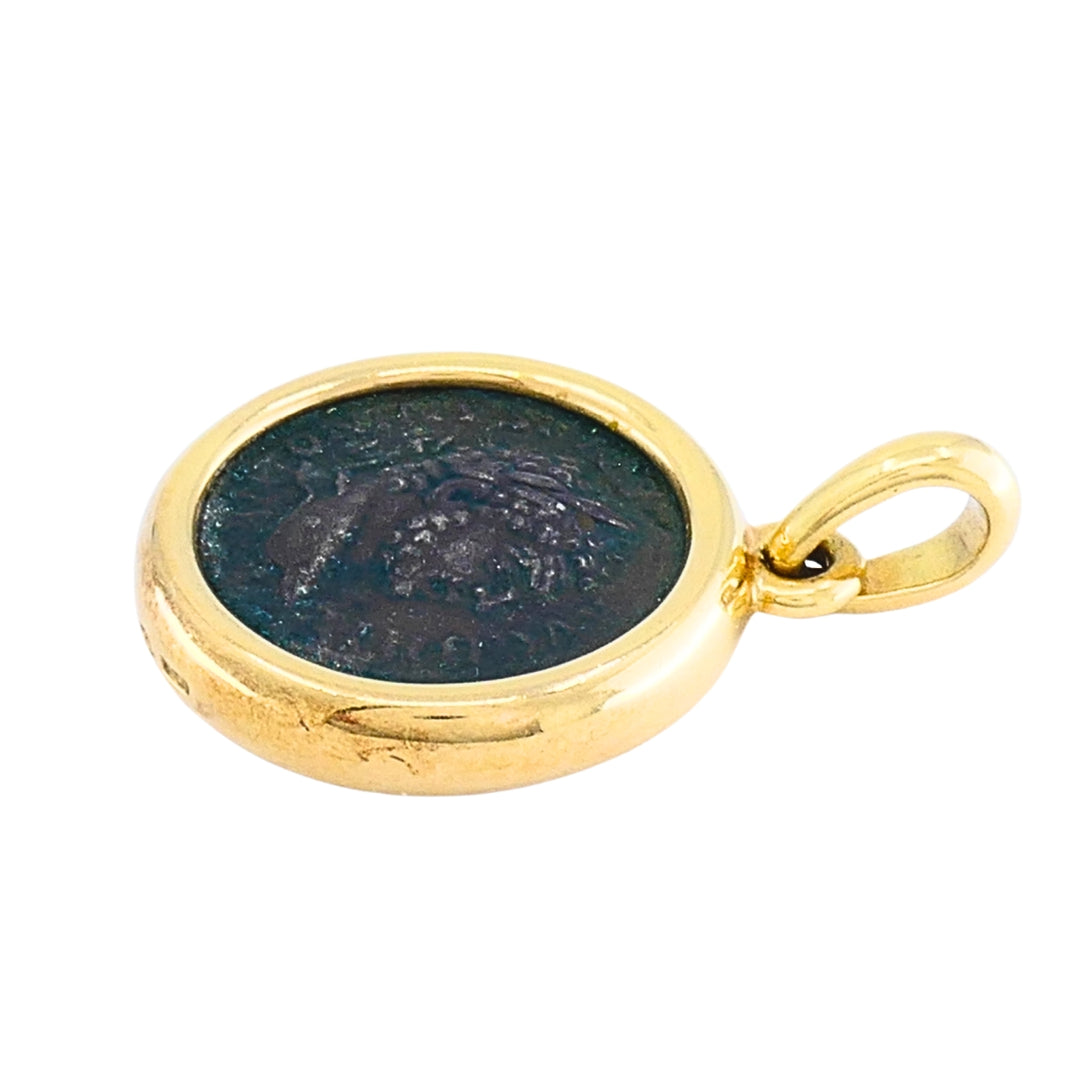 Bvlgari Monete Ancient Roman Coin Pendant 18k Gold, Caracalla AD 211-217