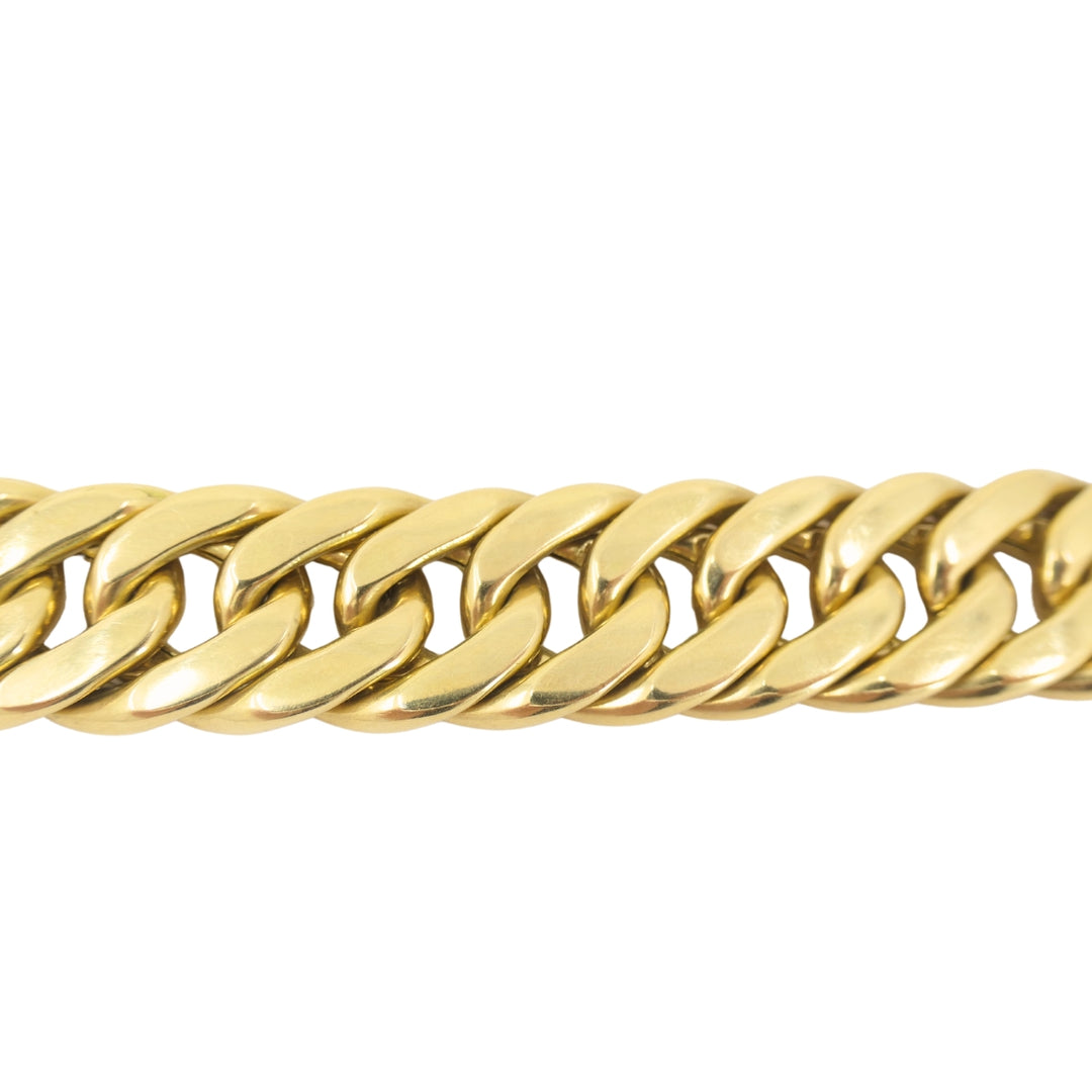 Vintage Carlo Weingrill Necklace 18k Gold Flat Curb Link Necklace