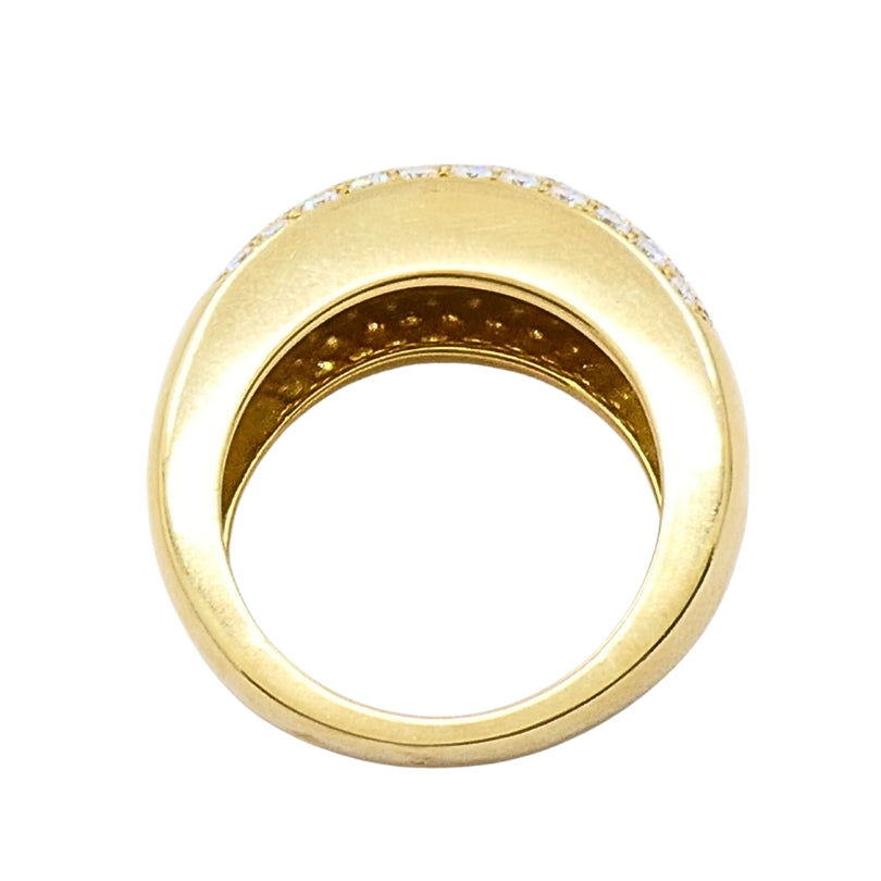Van Cleef & Arpels Pave Diamond Gold Dome Ring