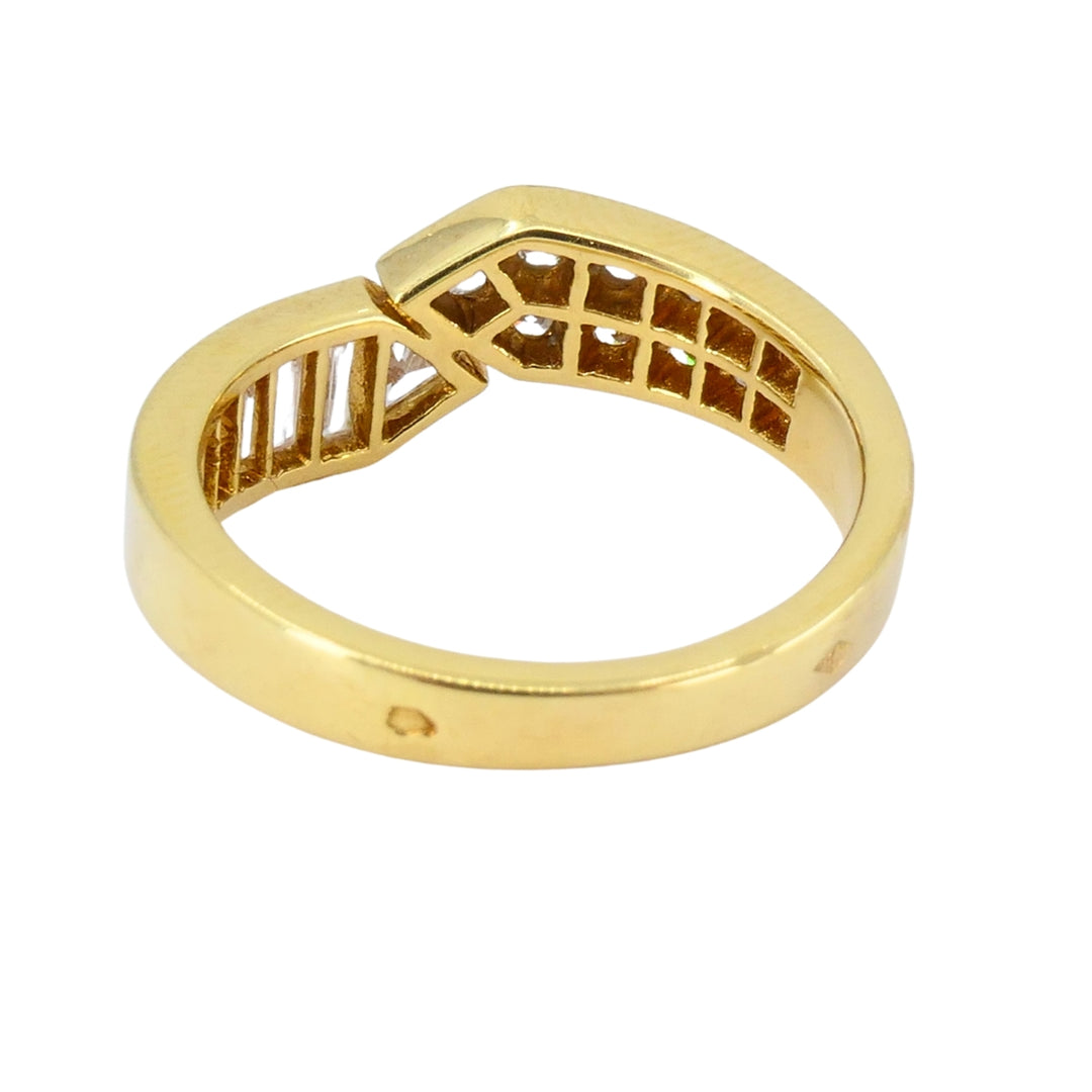 Van Cleef & Arpels 18K Gold Diamond Bypass Ring