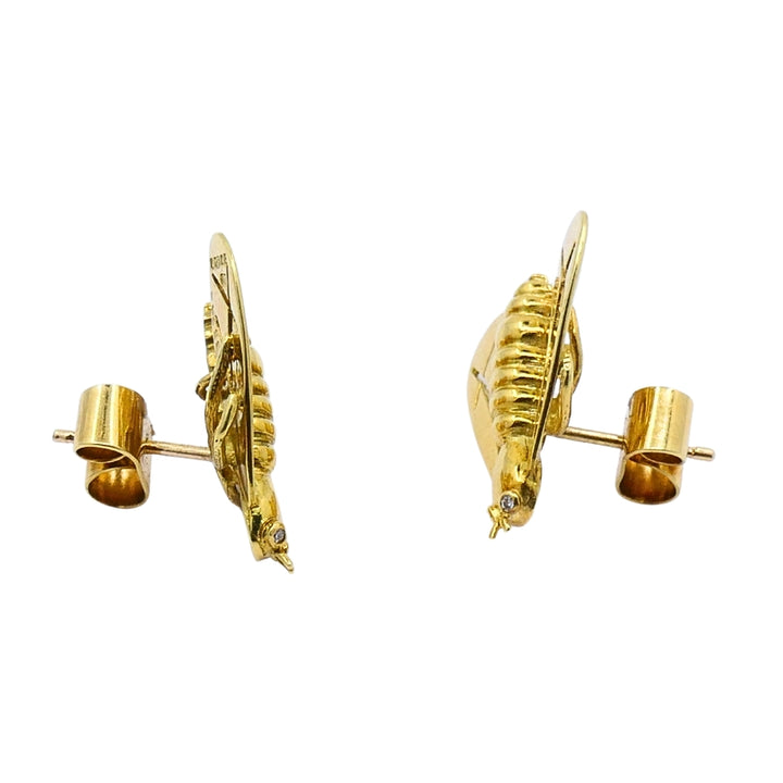 Chaumet 18k Gold Diamond Bee Earrings