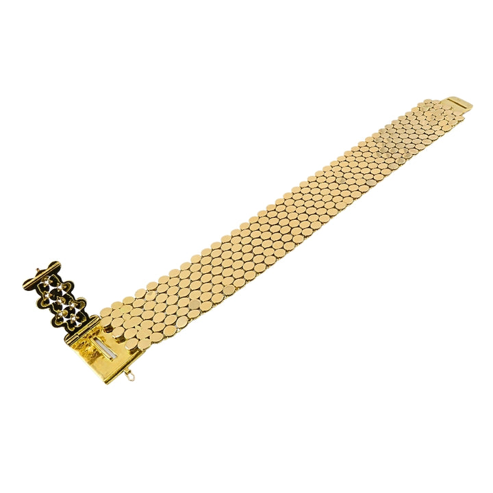 Vintage Van Cleef & Arpels Scale Pattern Bracelet 18k Gold