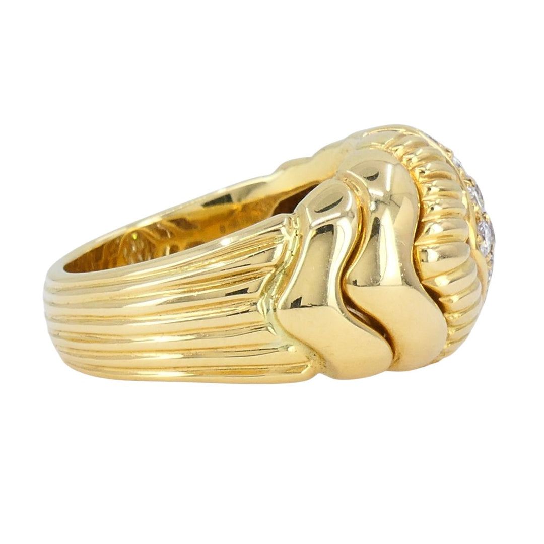 Vintage Boucheron 18k Gold Diamond Dome Ring