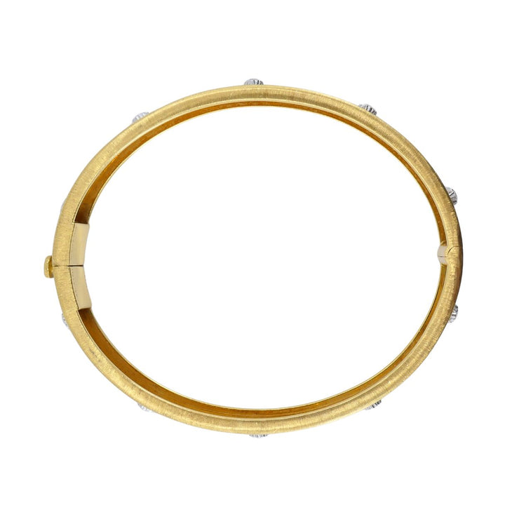 Vintage Buccellati 18k Gold Diamond Bangle Bracelet