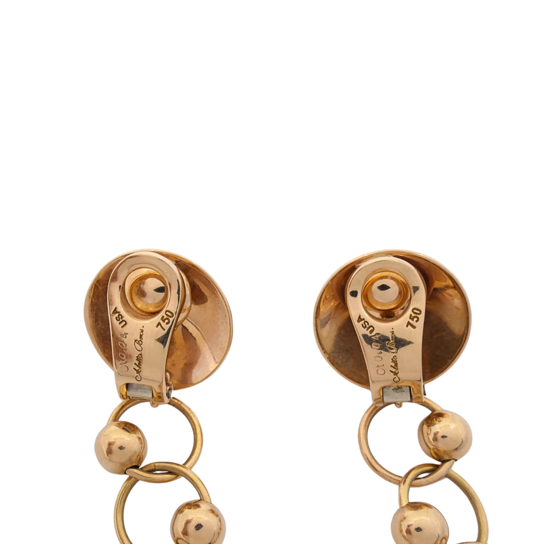 Aletto Brothers 18k Rose Gold Diamond Long Dangle Clip-On Earrings