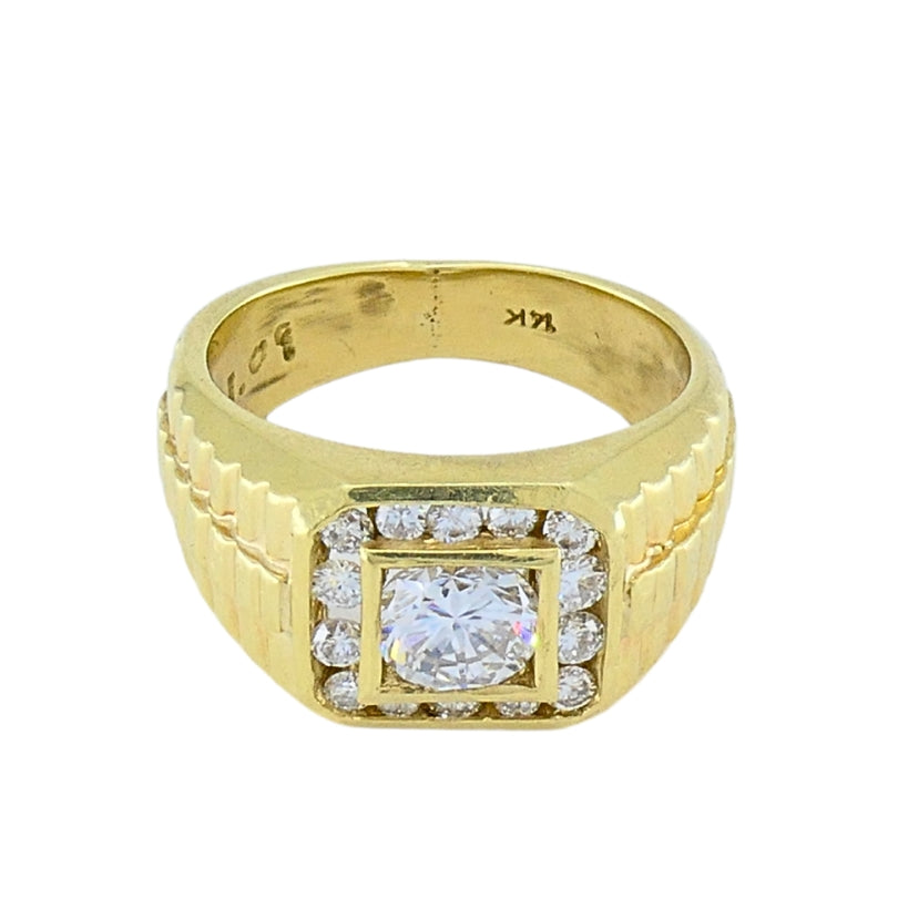 Vintage 14K Gold Diamond Men's Ring