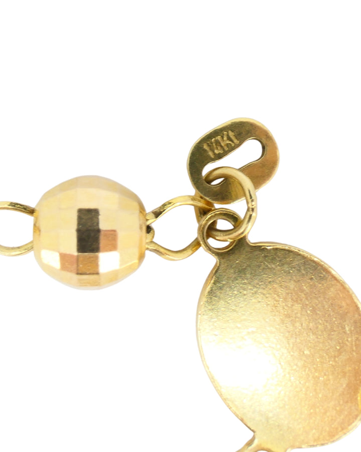 14k Gold Rosary Cross Necklace Beaded Chain