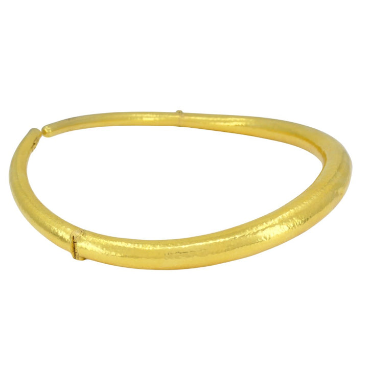 Vintage Greek 18k Hammered Gold Mechanical Collar Necklace