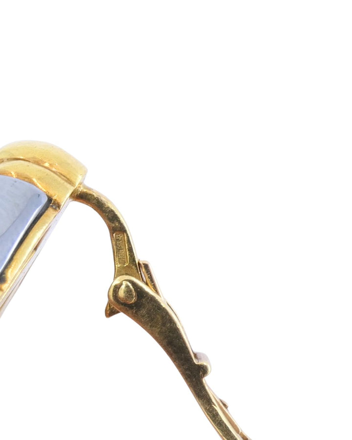 Bvlgari Bulgari Pyramid Collection 18k Gold Hematite Clip-On Earrings