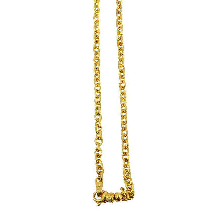 Vintage 18k Gold Diamond Heart Lock Key Pendant Necklace
