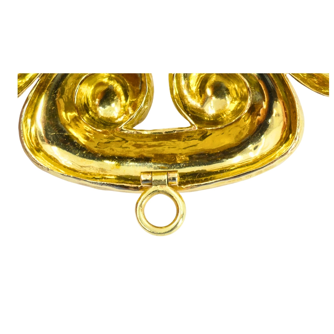 Vintage David Webb 18k Gold Necklace Removable Pendant Brooch Sautoir