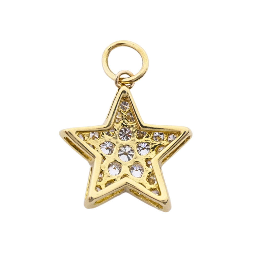 14k Gold Diamond Star Pendant 10k Gold Choker Necklace
